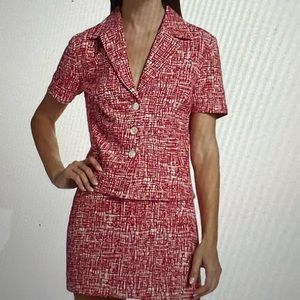 STAUD Nicola Button Up Top & Skirt Papaya